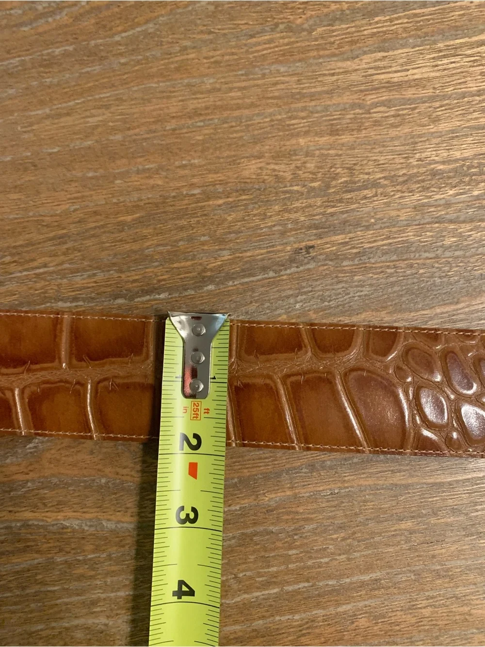 Vintage Marcella Romaya Embossed Crocodile Leather Belt Brown Gold Western
